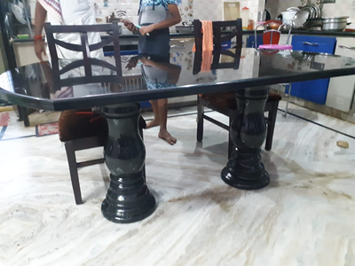 Premium Black Granite Dining Tables for Sale in India – Custom Sizes Available